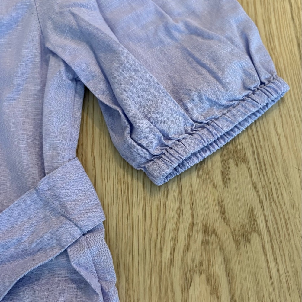 Gap Light Lavender Button-Front Belted Shirt Dress - image 2